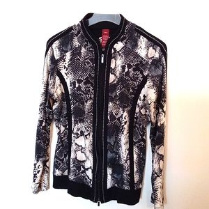 Olsen Europe Women's Snakeskin Print Long Sleeve Leisure Jacket Size 8